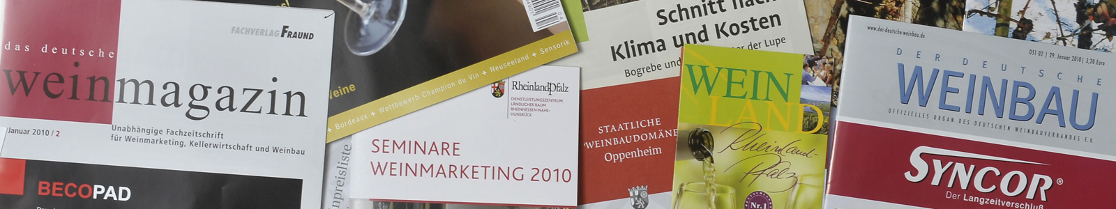 Verschiedene Fachzeitschriften zum Thema Wein ©DLR